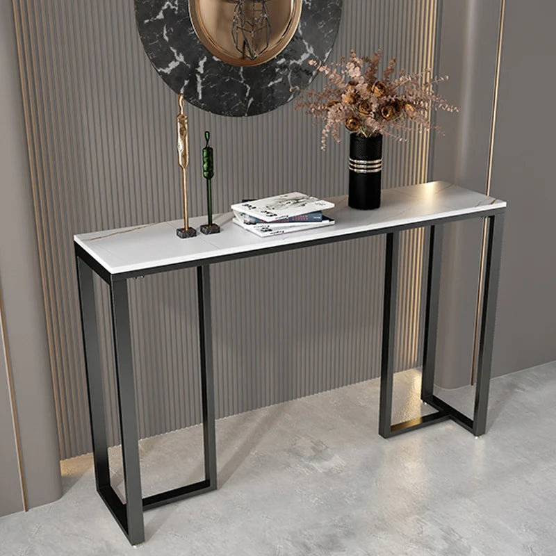 Marble Console Table Modern Accent Side Stand Sofa