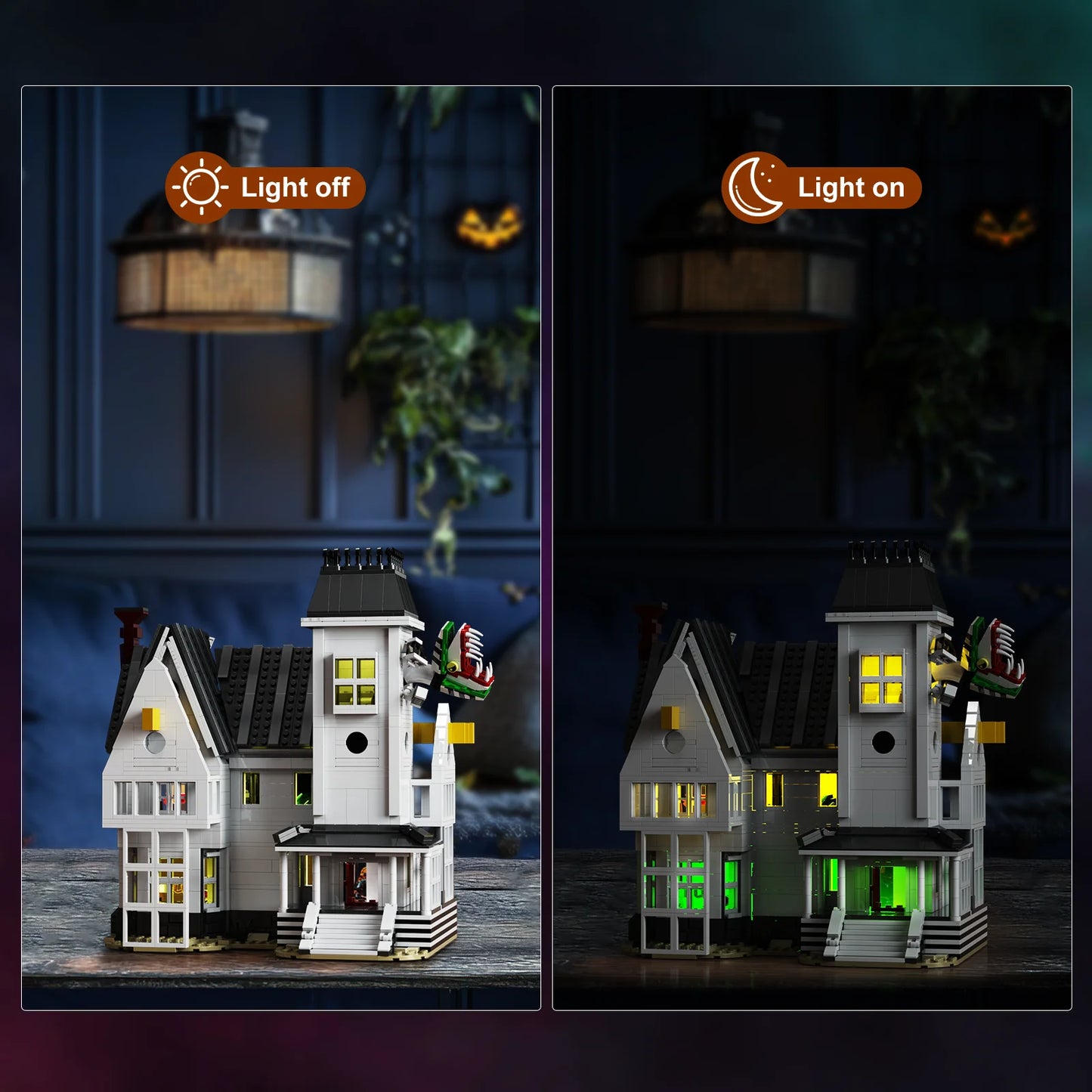 Spooky Beetle Mansion Building Blocks Set Horror House Model Toys Home