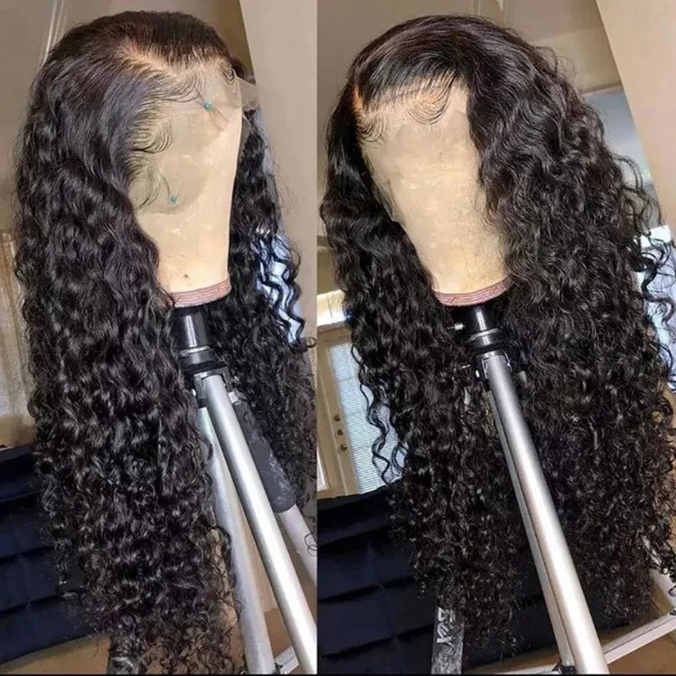 250 Density 13X6 Hd Lace Frontal Wig Deep Wave Human Hair Wigs 100%