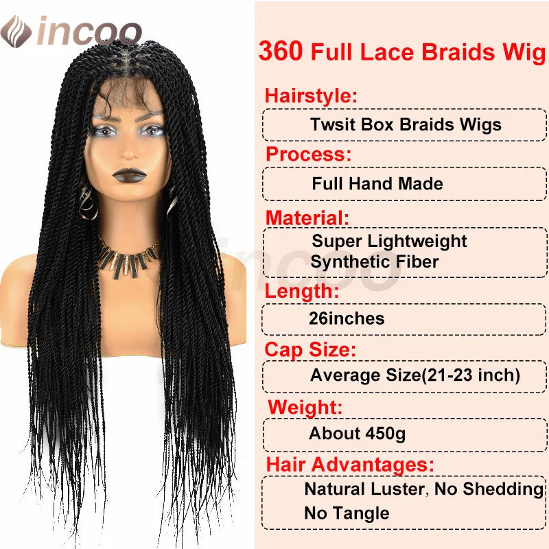 40" Full Lace Frontal Wigs Synthetic Braided Wigs