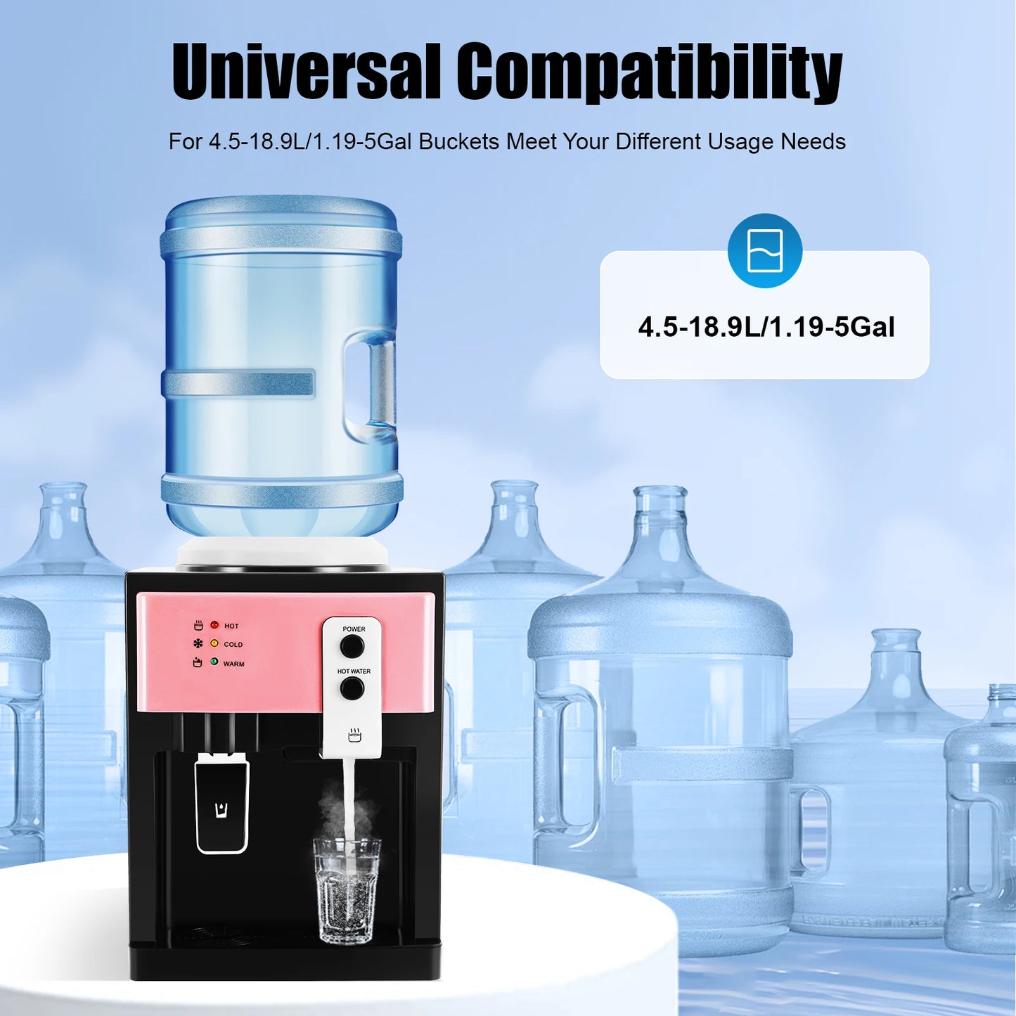 Electric Hot and Cold Water Cooler Dispenser  Desktop Top Loading