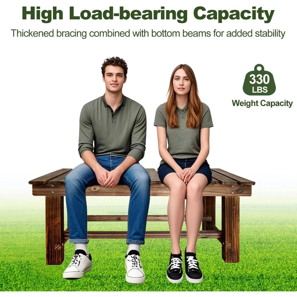35.4'' Outdoor Garden Benches Weatherproof Patio Bench