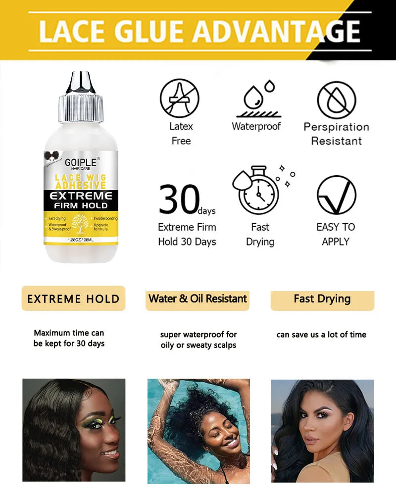 Wig Installation Kit Waterproof Lace Wig Glue for Lace front Wigs