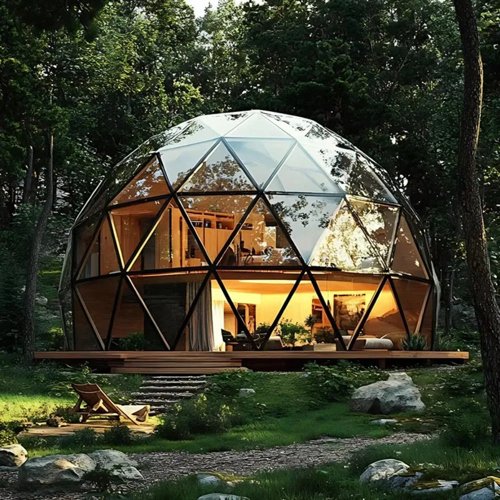 Luxury Glass Dome Hotel Tent, Waterproof 4 Season Outdoor Glamping House For Garden Resort Vacation