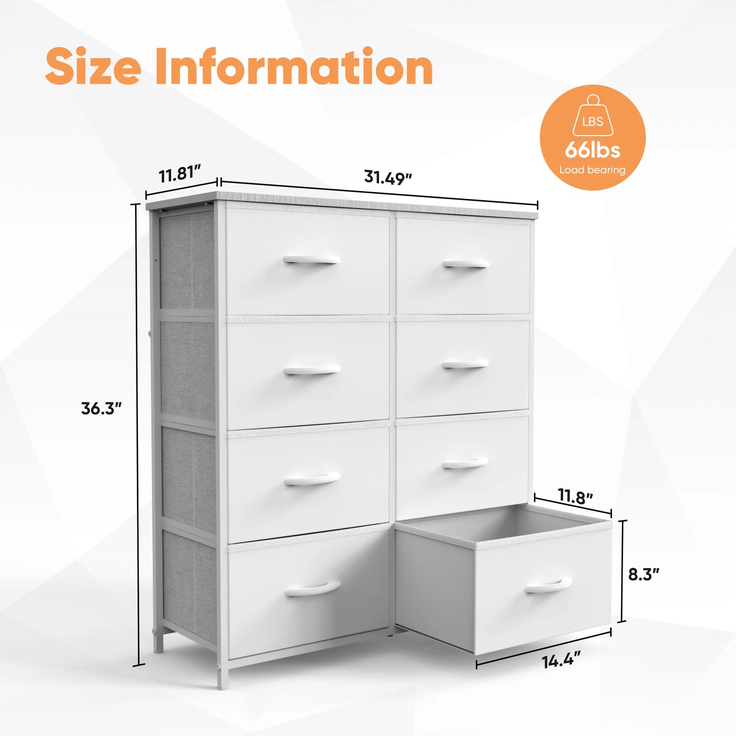 Bedroom With 8 Fabric Drawers Storage Cabinet Steel Frame Assembly