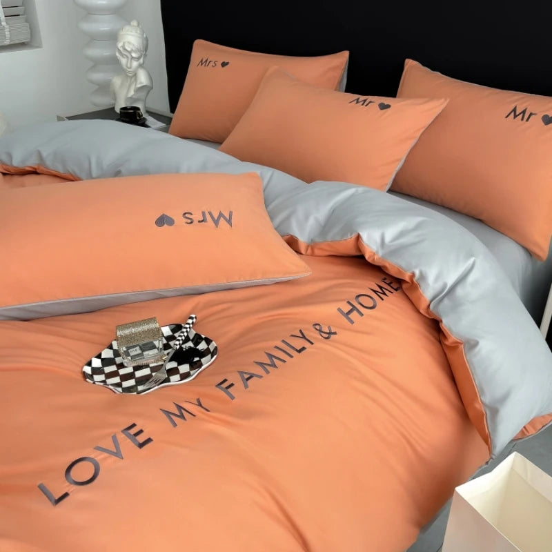 Nordic Luxury Egyptian Cotton Bedding Set King Queen Double Twin Size