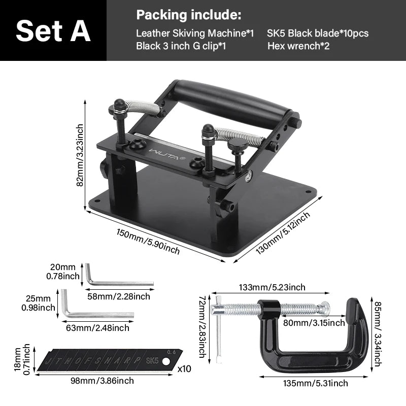 Manual Leather Skiving Machine Strip Belt Thinning Skiver Splitter