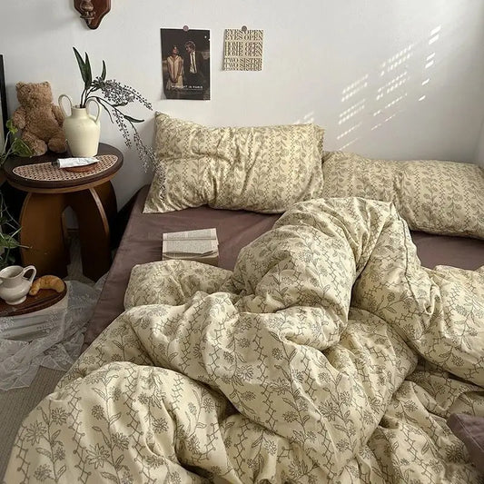 Vintage Floral Bedding Set In s Single Double Size Duvet Cover