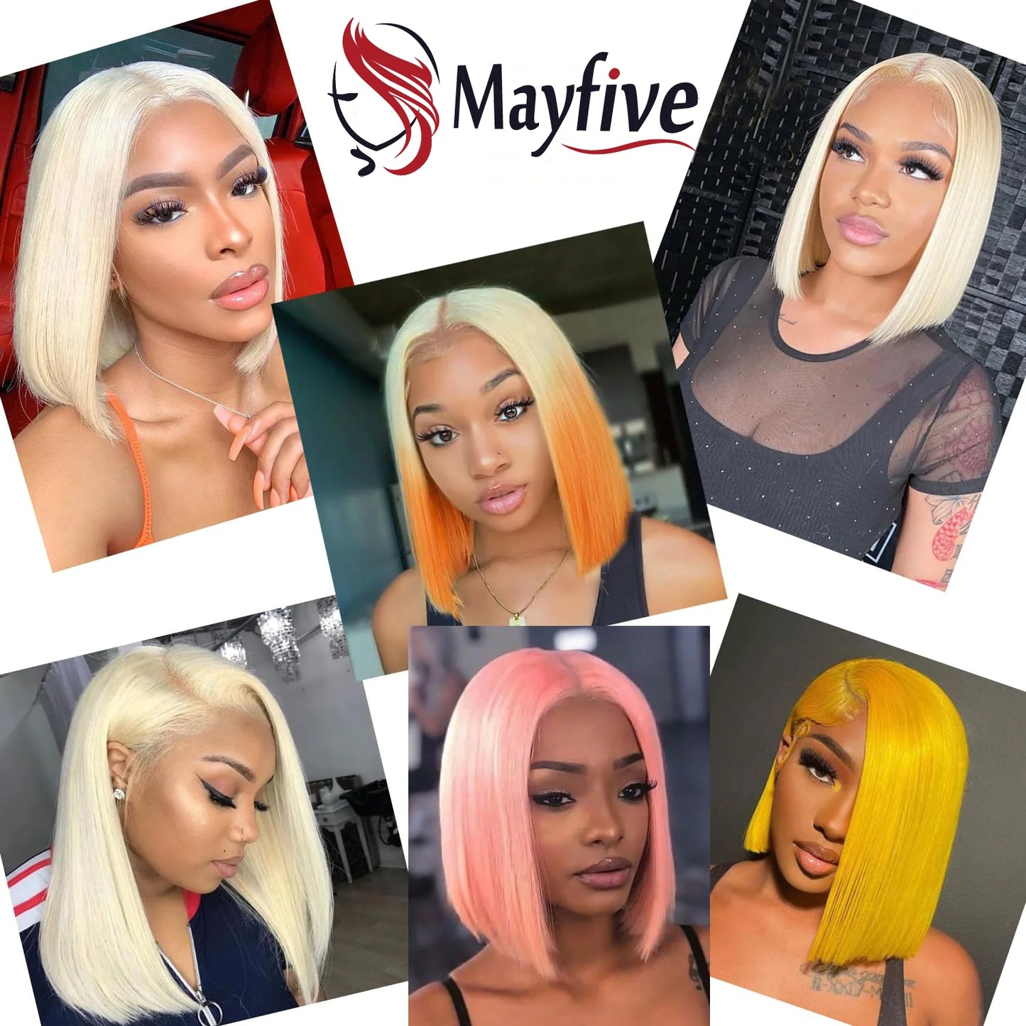 Straight Lace Front Human Hair wig Short Transparent 13x4