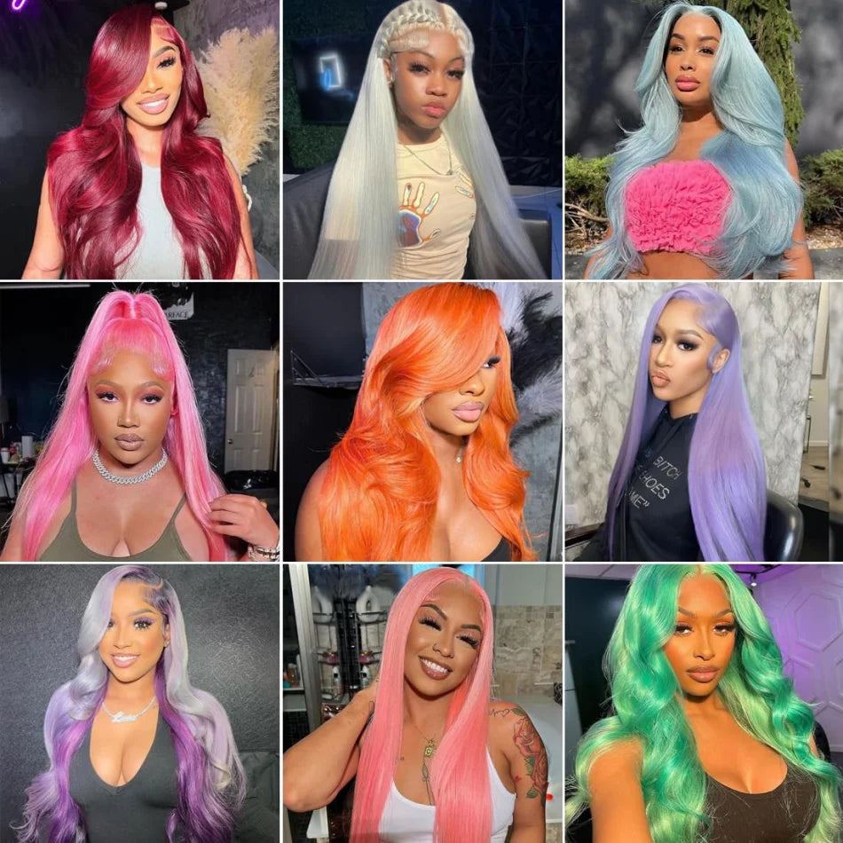 Blonde  Lace Front Wig 100% Human Hair  Density Straight  Frontal Wigs