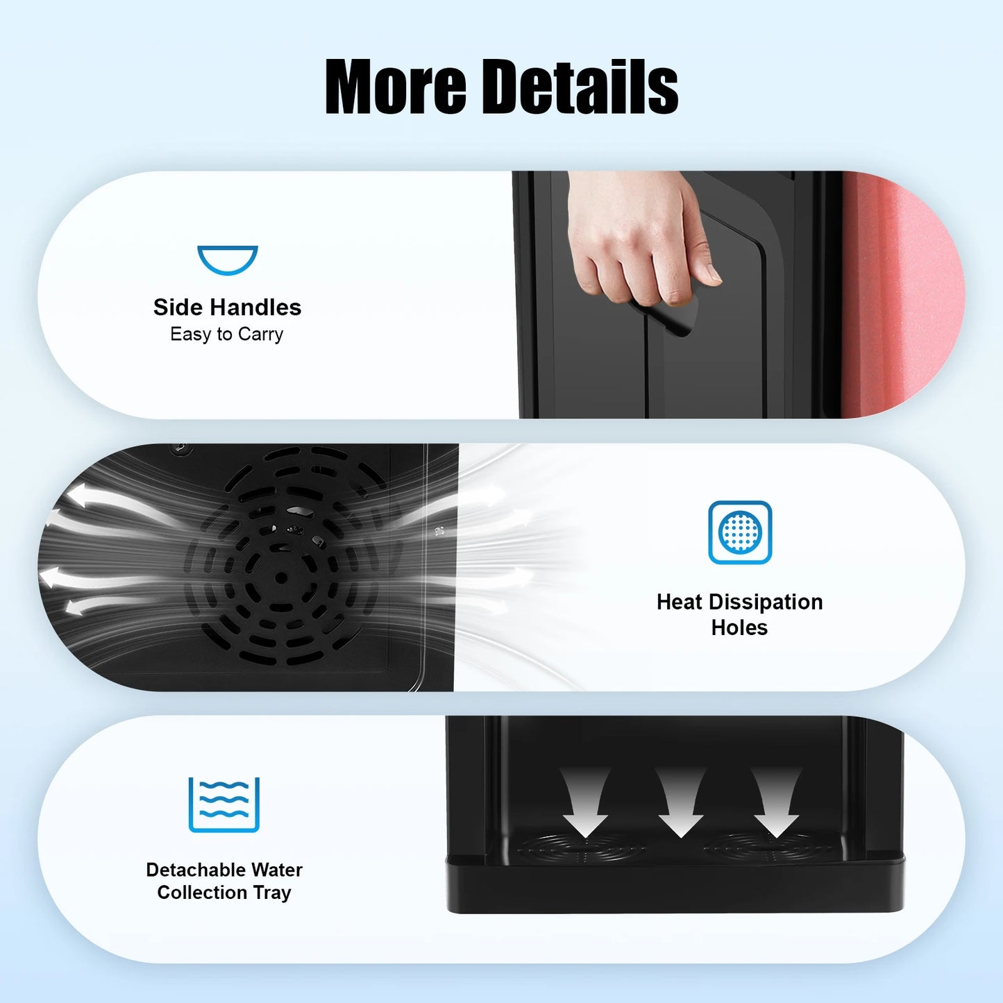 Electric Hot and Cold Water Cooler Dispenser  Desktop Top Loading