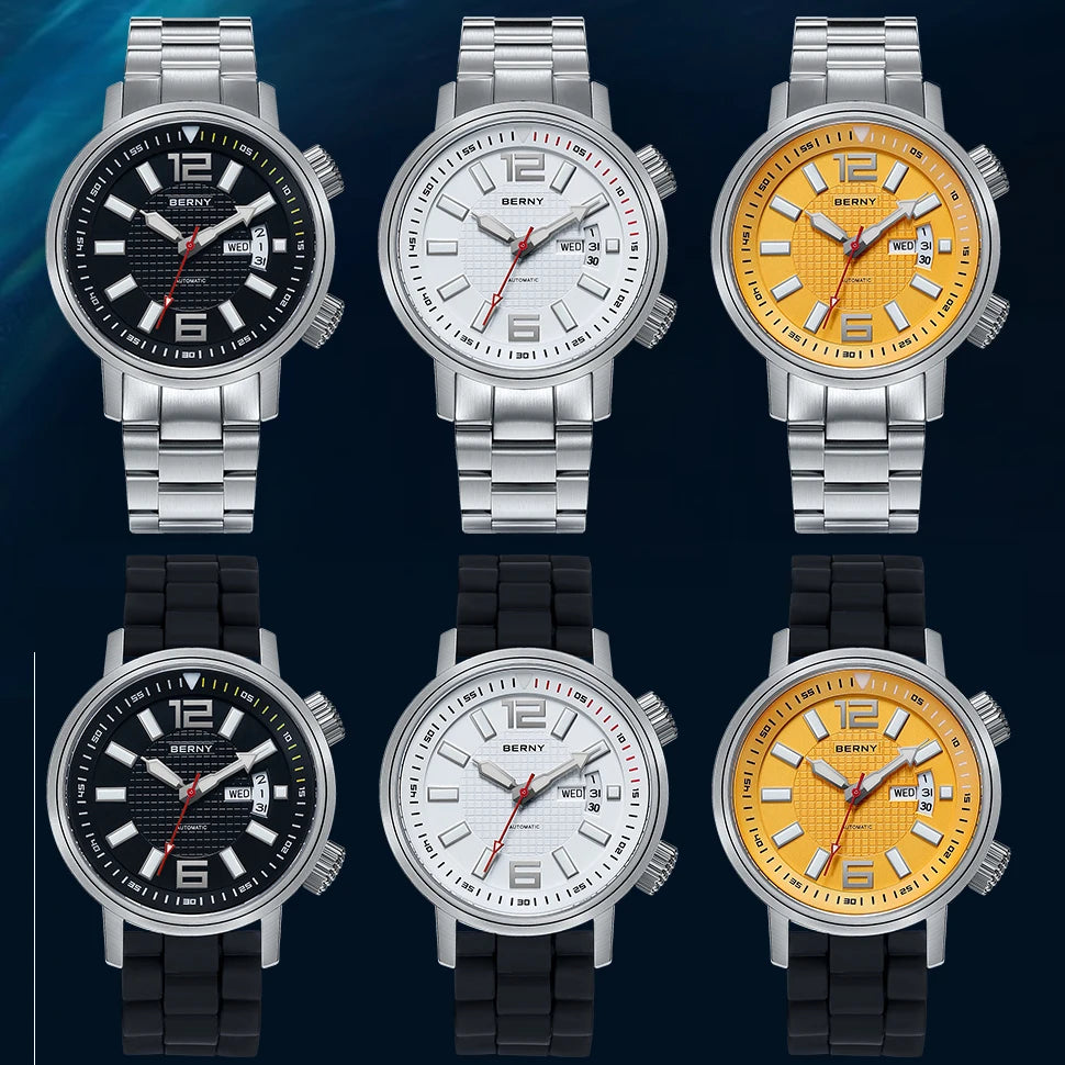Diver Automatic Mechanical Watch for Men Super Luminous Waterproof Swimming Dive