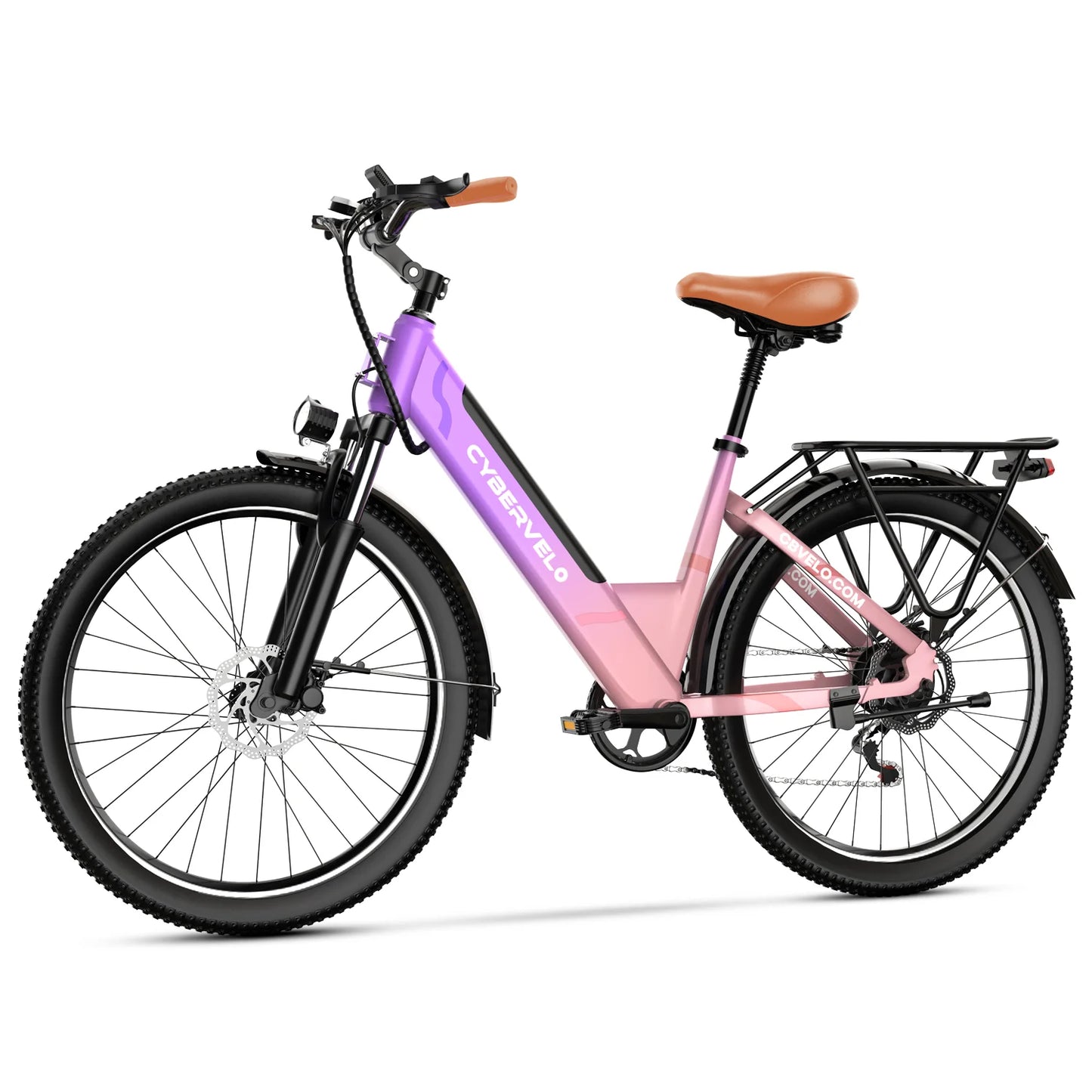 26" Step-Thru Electric Bike for Adult,1000w Peak Motor 80Miles Range,