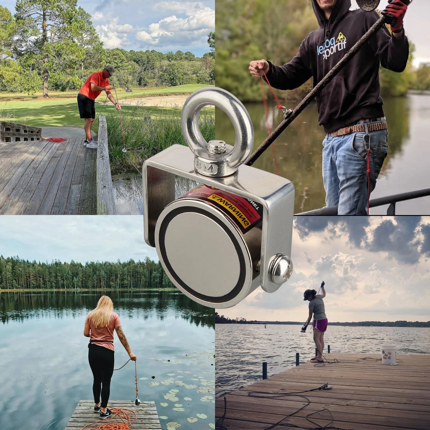 Rotatable TWO side Fishing Magnet Set Heavy Duty Neodymium Rare Earth