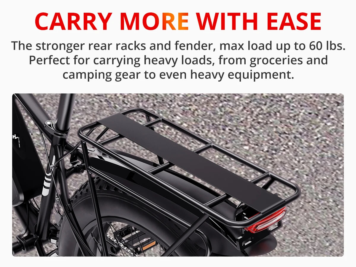 AMYET Electric Bike EB26 Adults Electric Bicycle Peak 1500W 48V 15AH e bike 26" Fat Tire Mountain Bike 31mph  Electric Dirt Bike