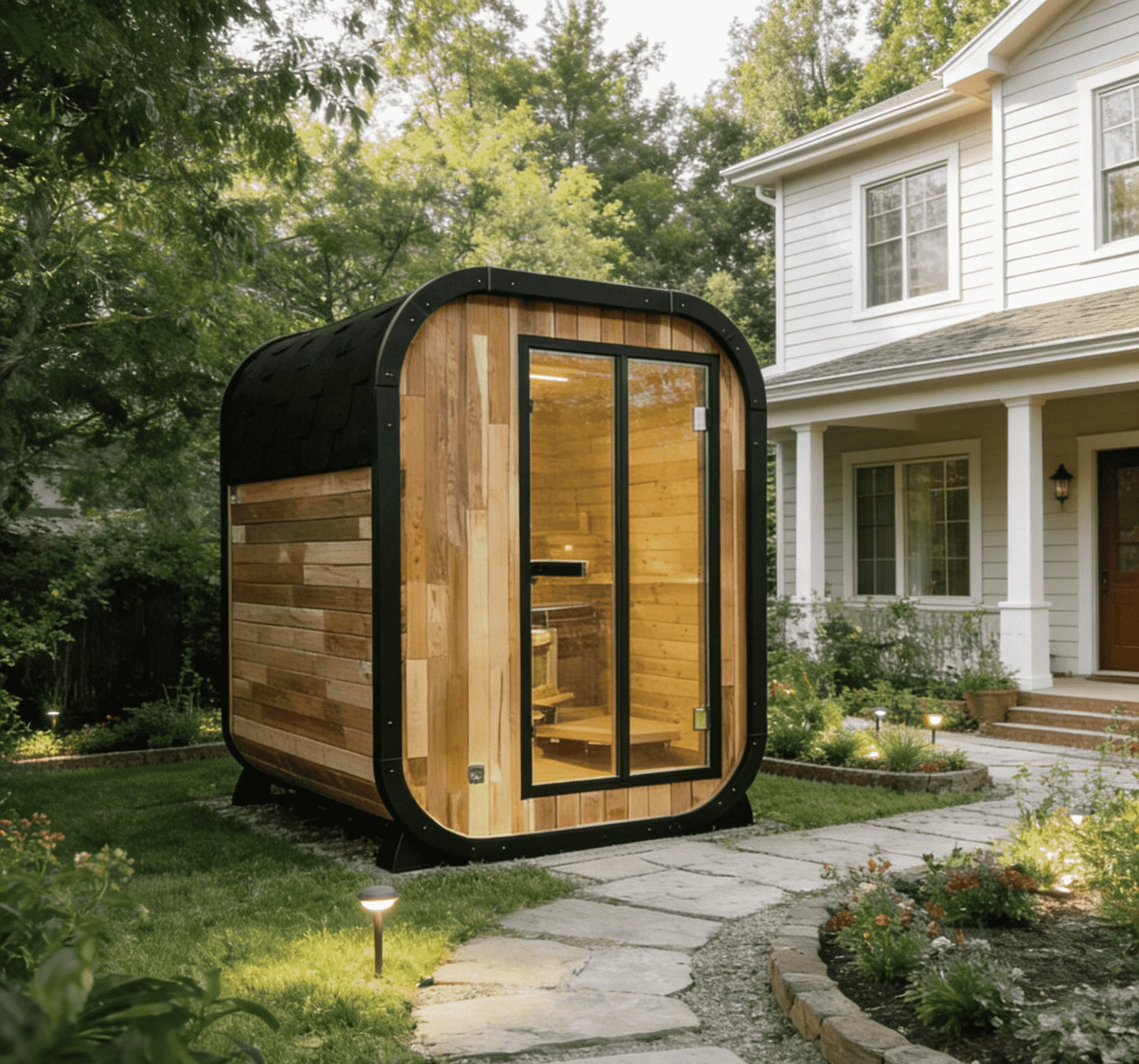 Panoramic Sauna Room Round Steam Room Anti Corrosion Anti Cracking Durable Heating Home Spa Sauna