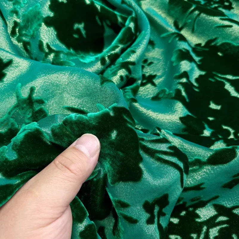 Flower Silk Velvet Silk Fabric Mulberry Burnt Flower Flocking Jacquard