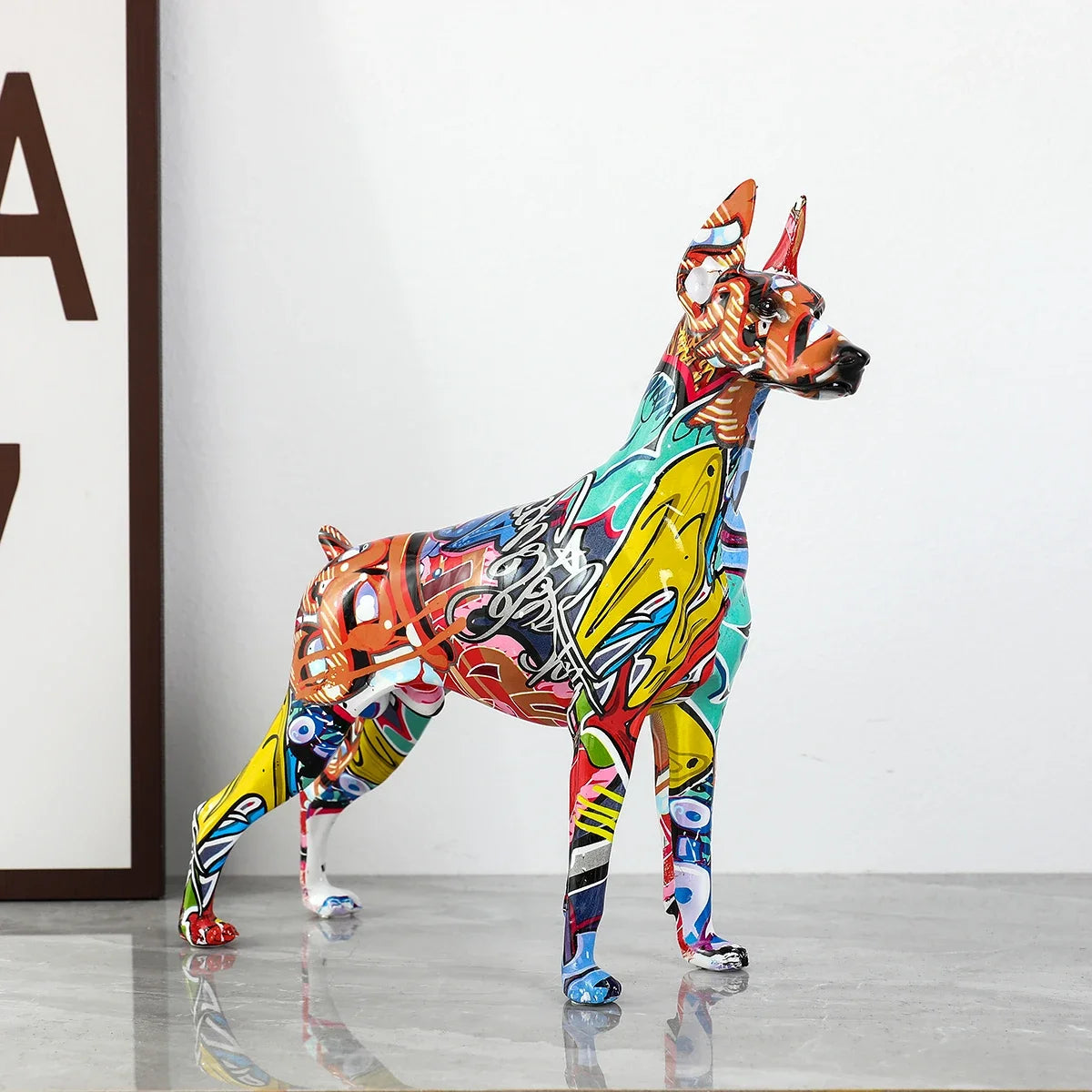 Color Doberman Dog Statue Decorations