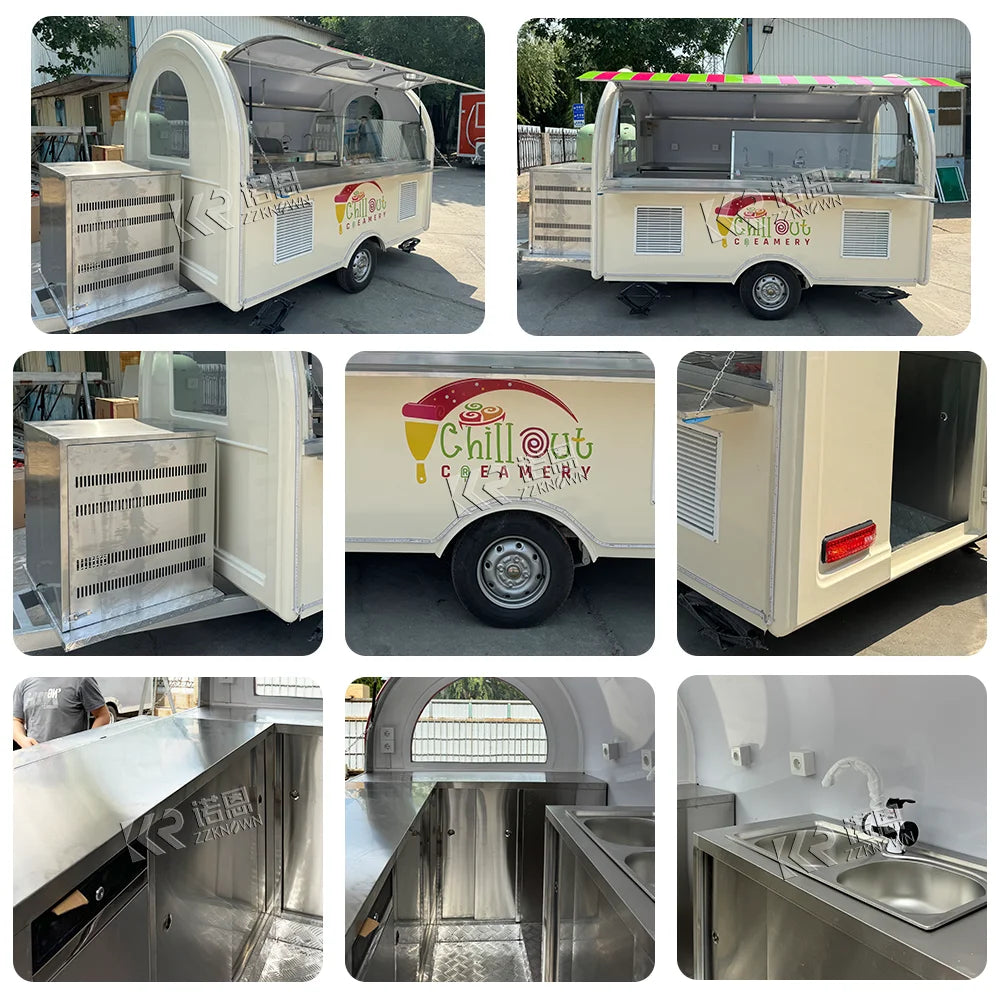 Outdoor Food Cart Street Lunch Kiosk Coffee Carts Mobile Food Trailer Food Truck Manufacturing for Outdoor Use