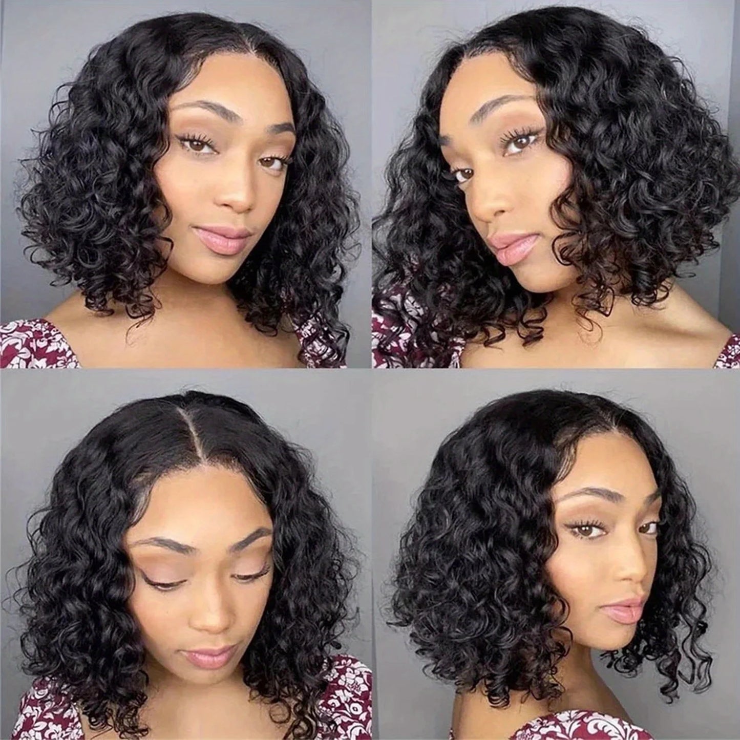 Burmese Curly Deep Wave Curly Human Hair Wig Glue less Wet and Wavy Lace Front