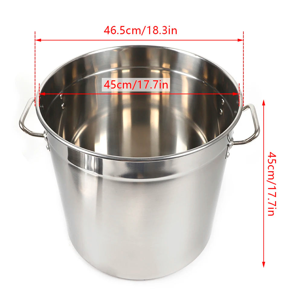 Soup Pot with Cover & Handles, Stainless Steel Stock Pot