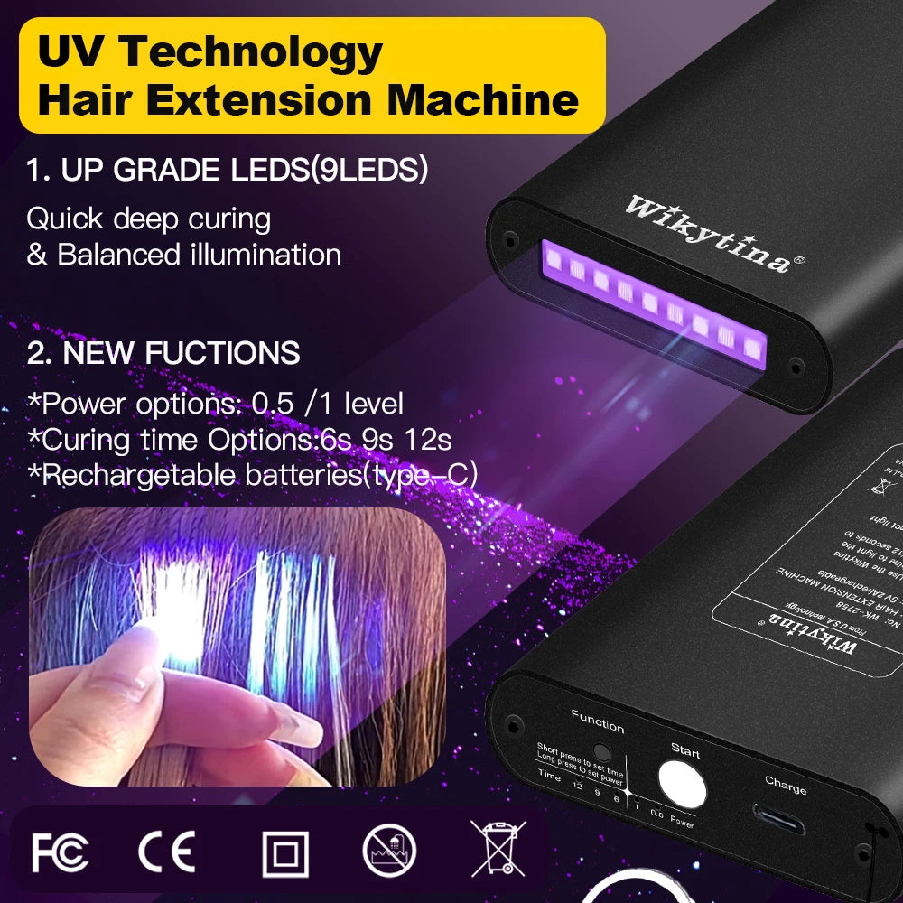 Advanced V Light Hair Extension Tools Kit with UV Glue Hair Extension Machine