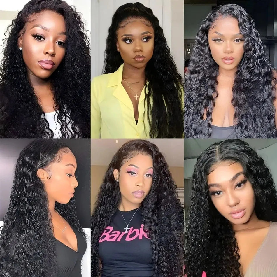 250 Density 13X6 Hd Lace Frontal Wig Deep Wave Human Hair Wigs 100%