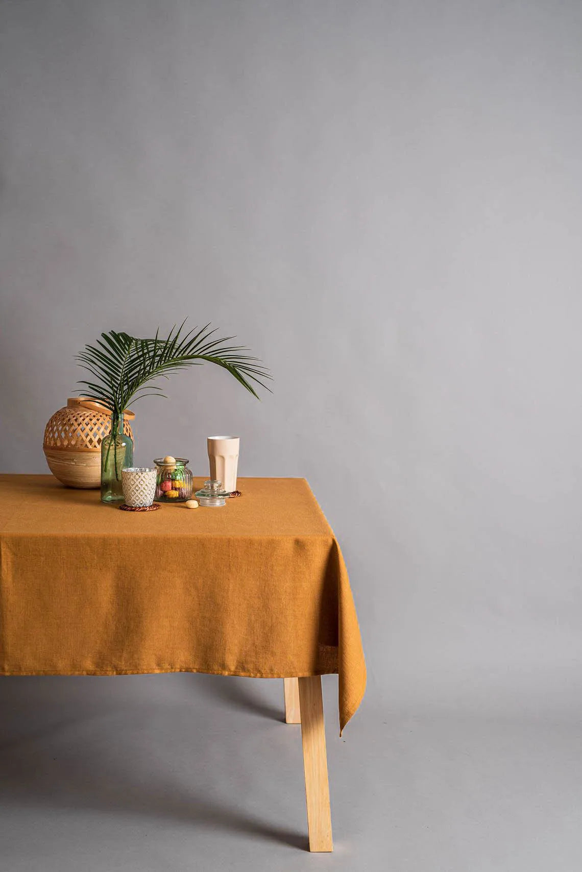 Natural Fabric Tablecloth,100% Pure Linen Solid Color Table