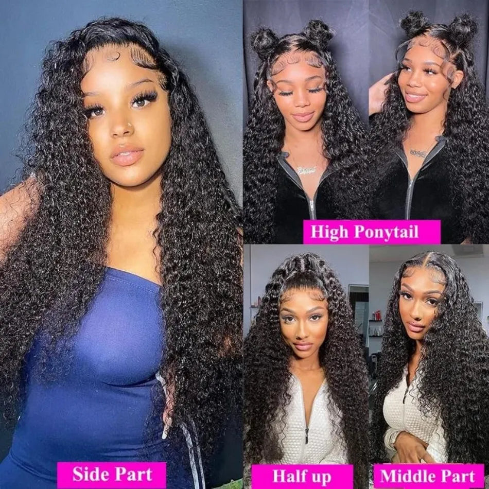 250 Density 13X6 Hd Lace Frontal Wig Deep Wave Human Hair Wigs 100%