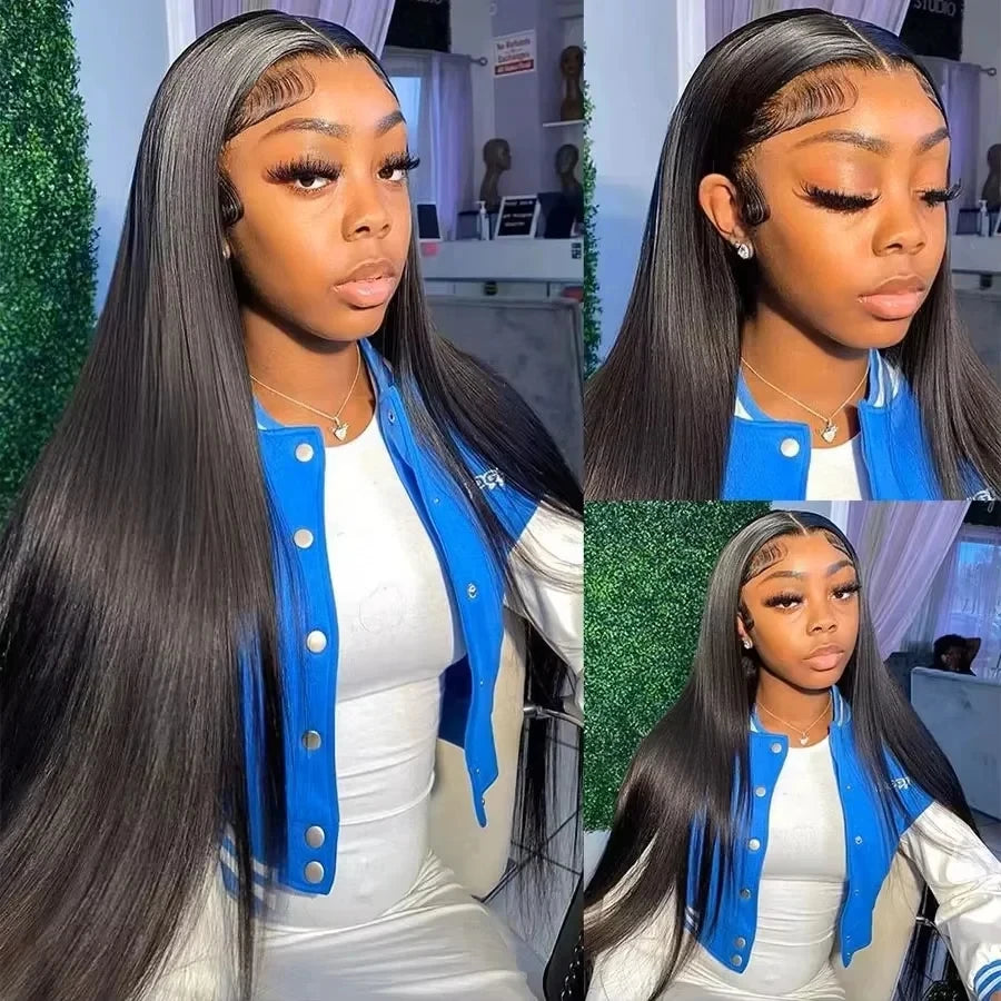 Bone Straight Human Hair Wigs Natural Black Wig 360 Straight Lace Front Wigs Brazilian