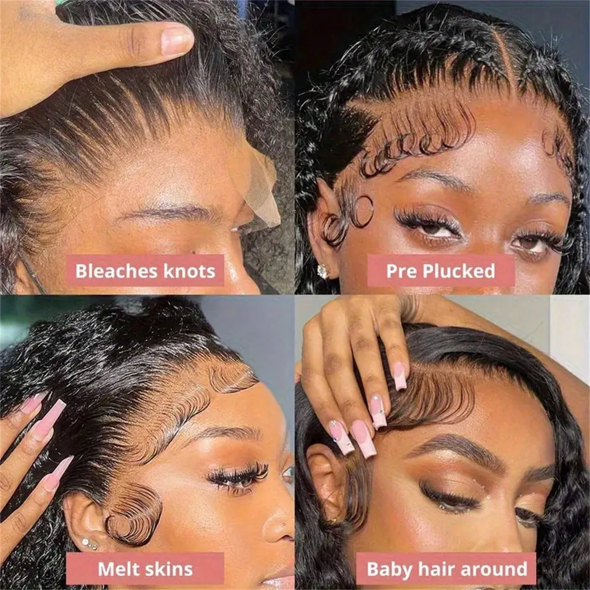 360 HD Full Lace Curly Wigs Human Hair Pre plucked 13x6 13x4 Lace Frontal Wig