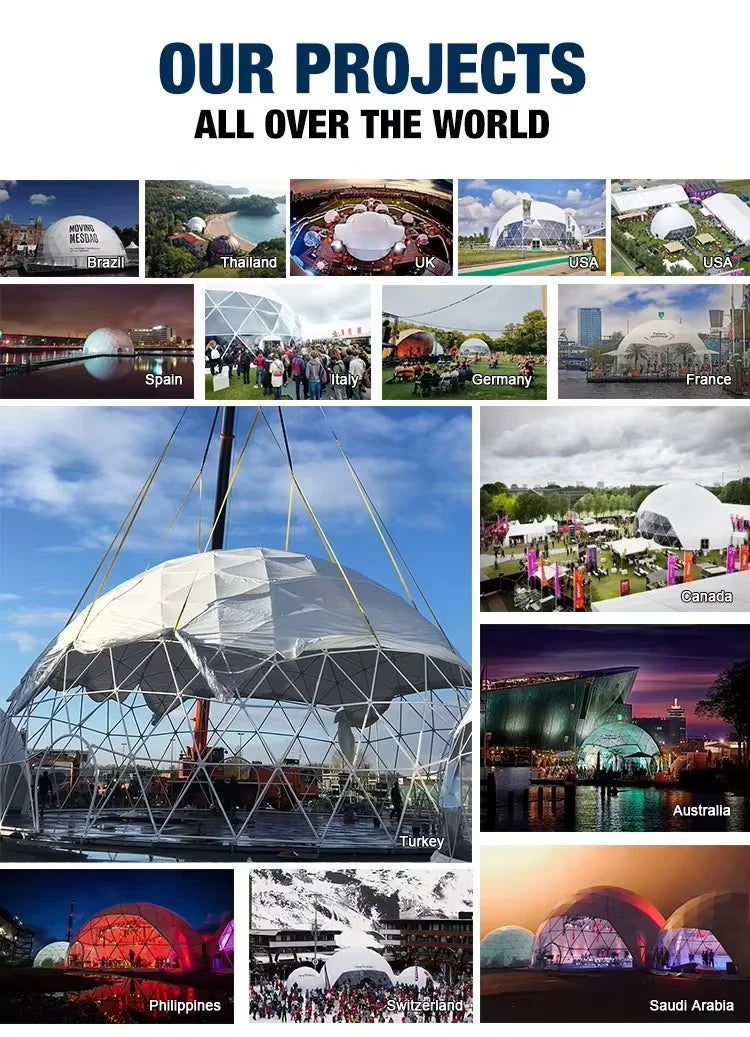 Luxury Glass Dome Hotel Tent, Waterproof 4 Season Outdoor Glamping House For Garden Resort Vacation