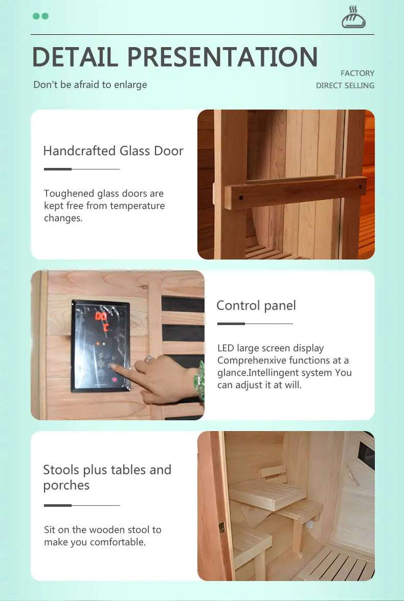 Wholesale barrel sauna wooden door 6 people homemade steam
