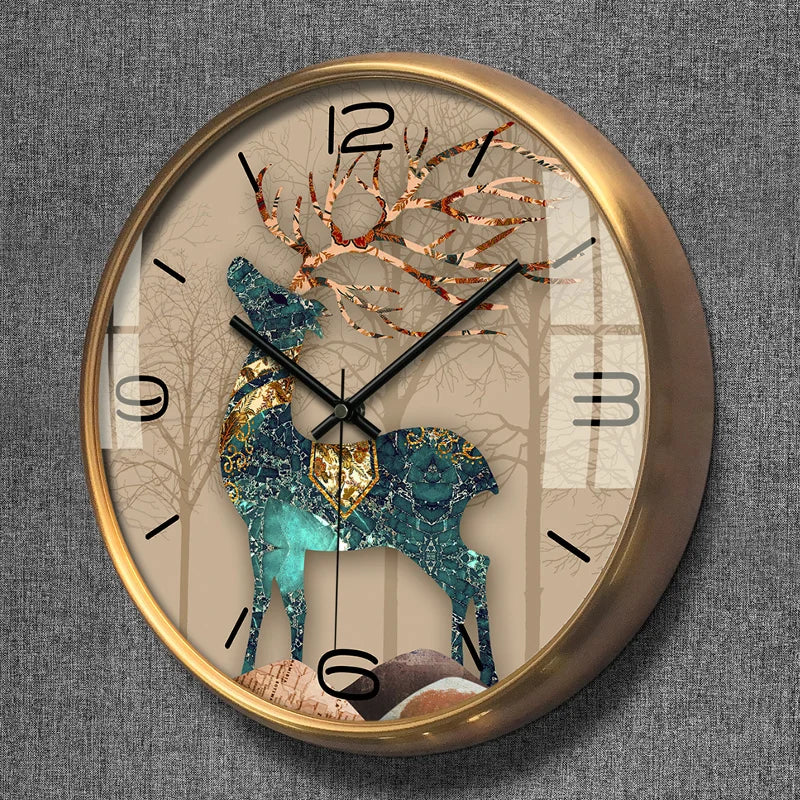 Modern Large Wall Clock Vintage Solid Wood Ro Retro Silent Living