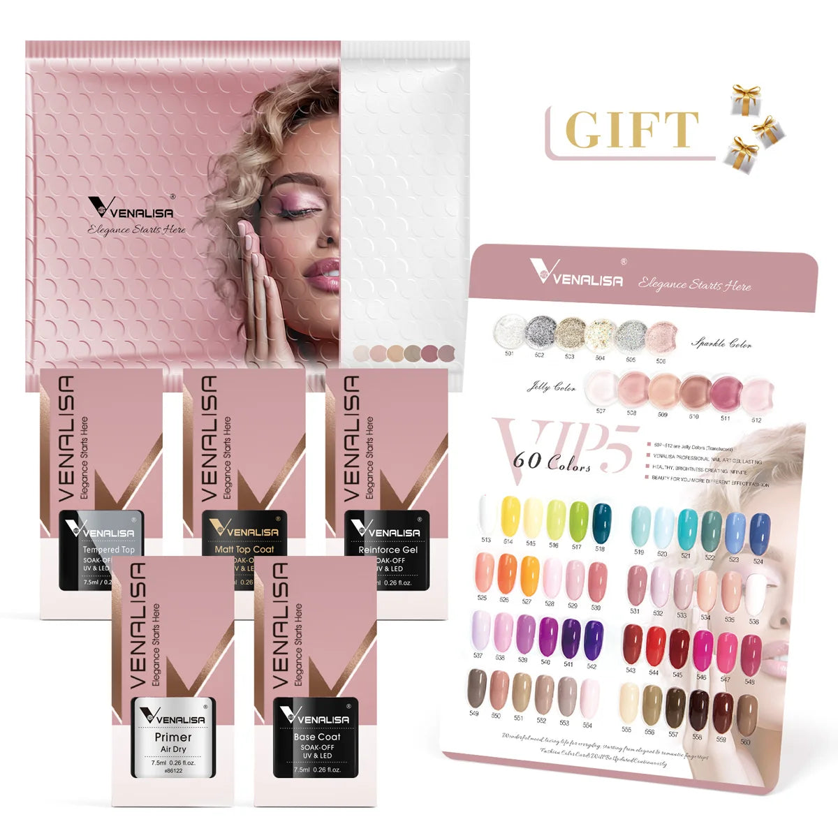 Gel Nail Polish Kit  Color Nail Manicure Soak  Nail Gel Varnish Set