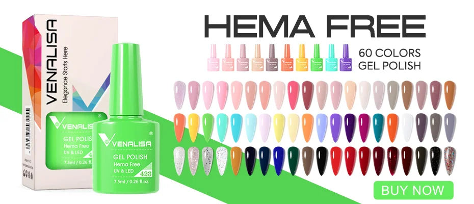 VIP5 Kit Nail Gel Polish HEMA FREE Full Coverage 36/60 Color Gel