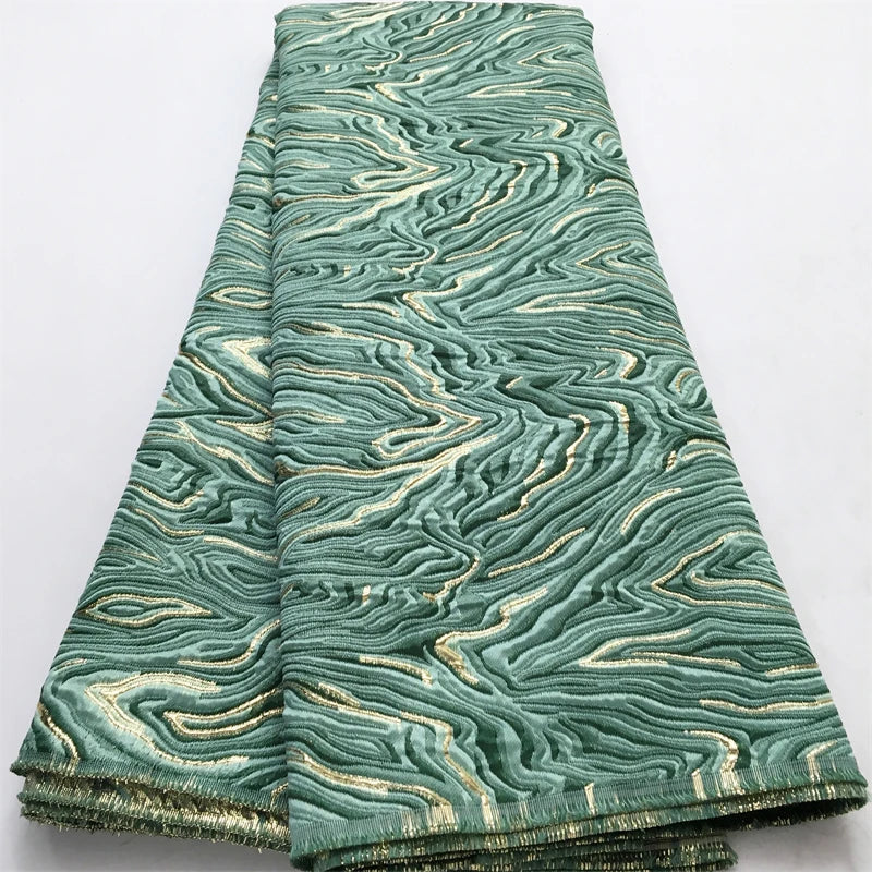 White Luxury African Jacquard Lace Fabric  Nigerian Brocade Lace Fabric