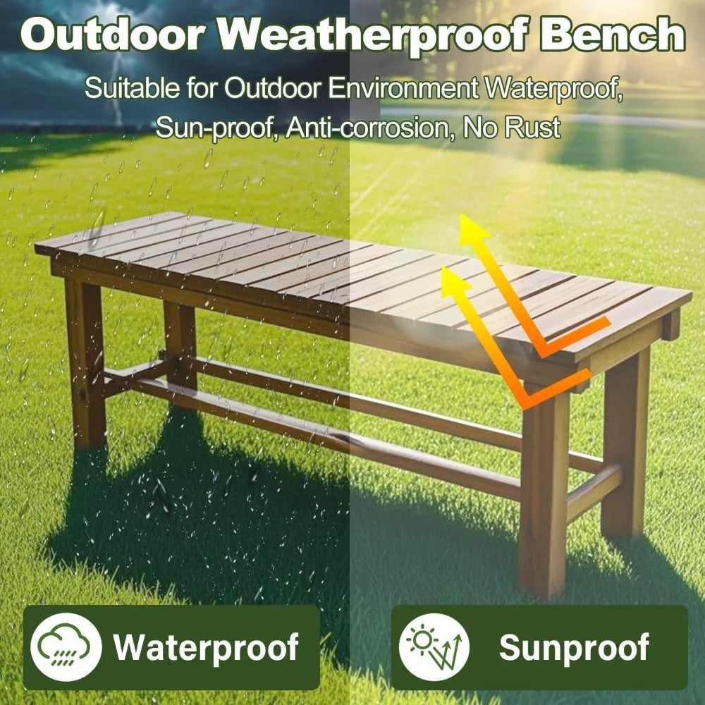 35.4'' Outdoor Garden Benches Weatherproof Patio Bench