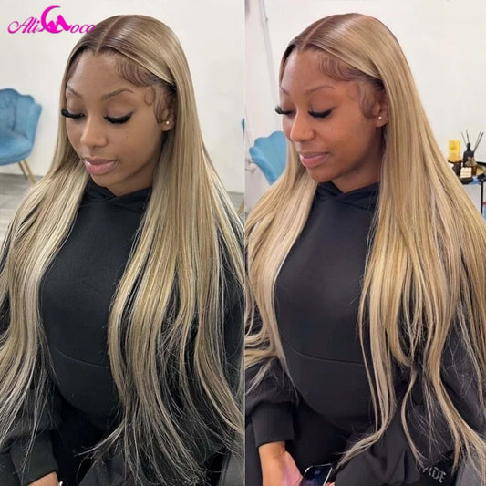 Blonde Wigs Human Hair 13x4 Transparent Lace Front