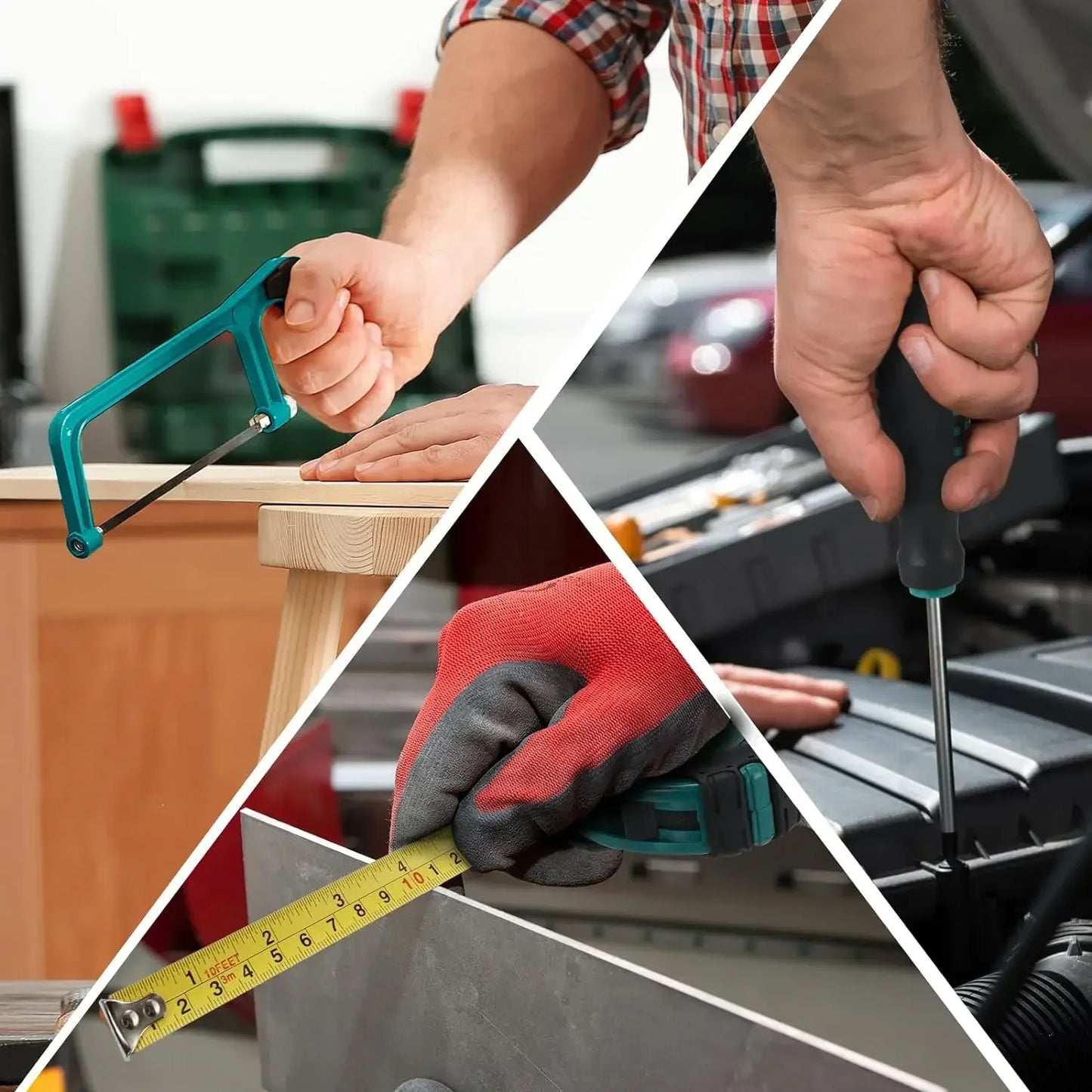 198 Piece Tool Box, Hand Tool Set, Ratchet Socket Tool Set,