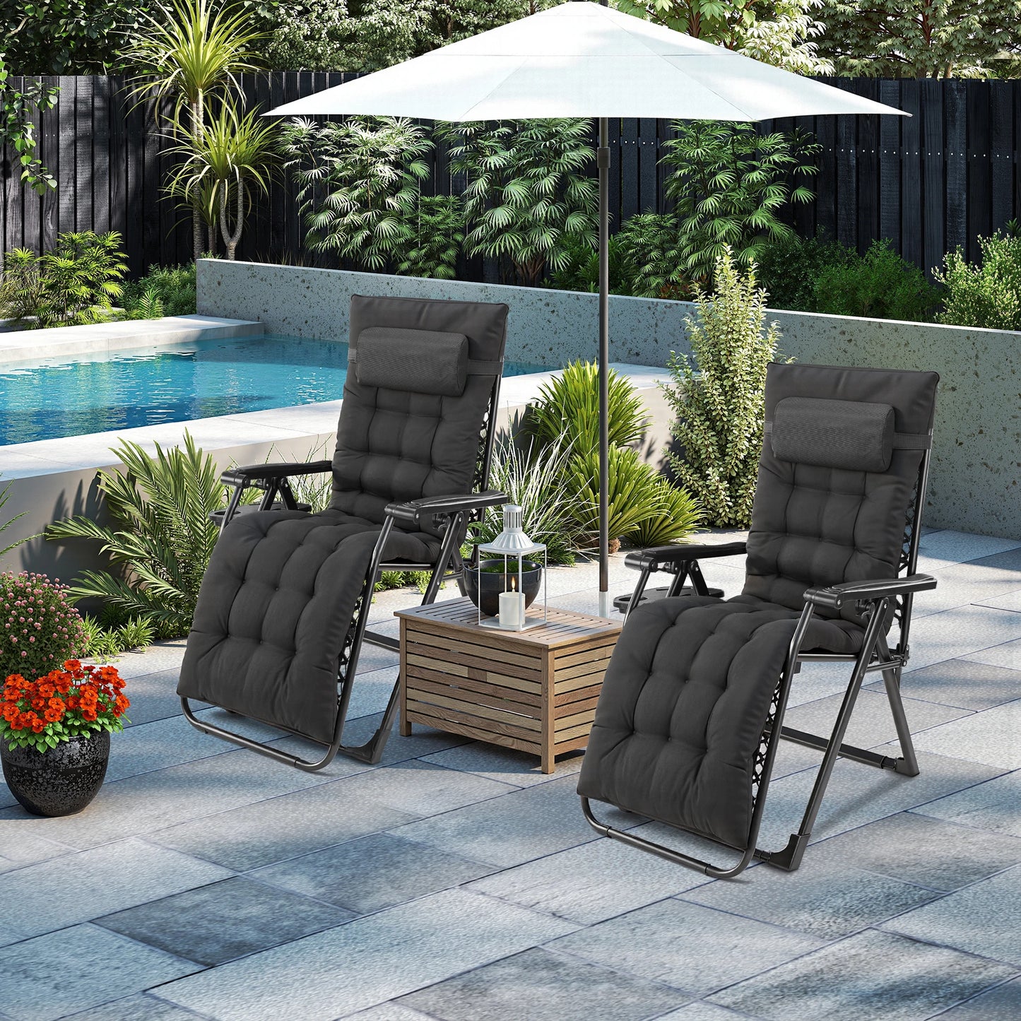 Zero Gravity Set of 2 Portable Recliner Camping Patio Out door