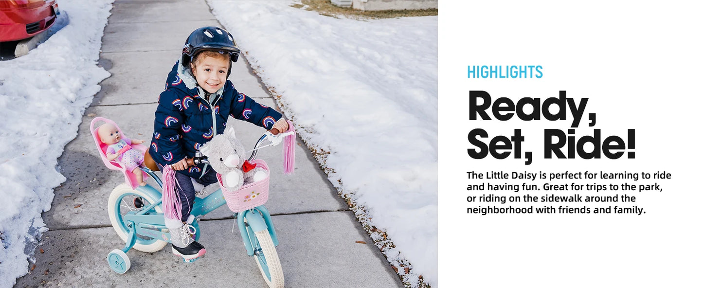 Kids Bike for Girls Ages 2-7 Years,  Bikes with Doll Bike Seat & Streamers,