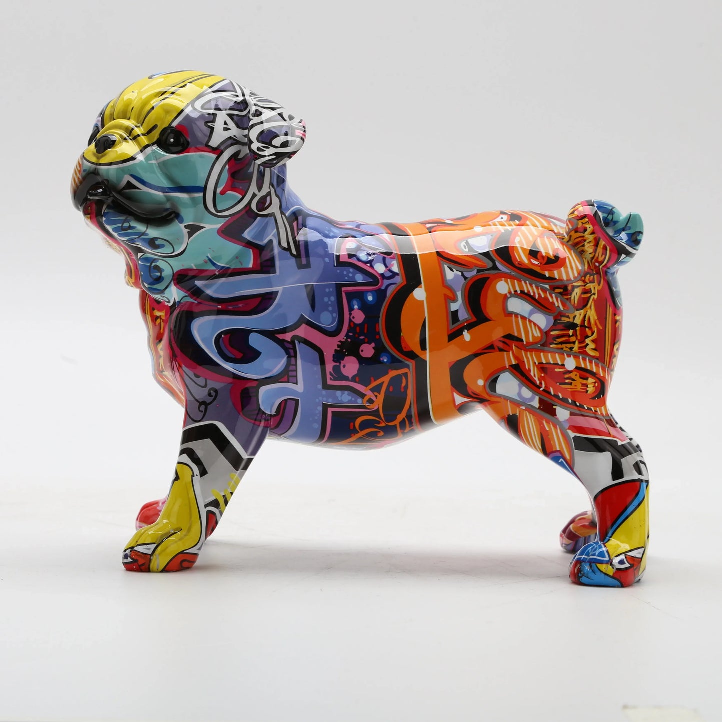 Graffiti Simple Creative Painted Pug Living Dog Color  Decorations