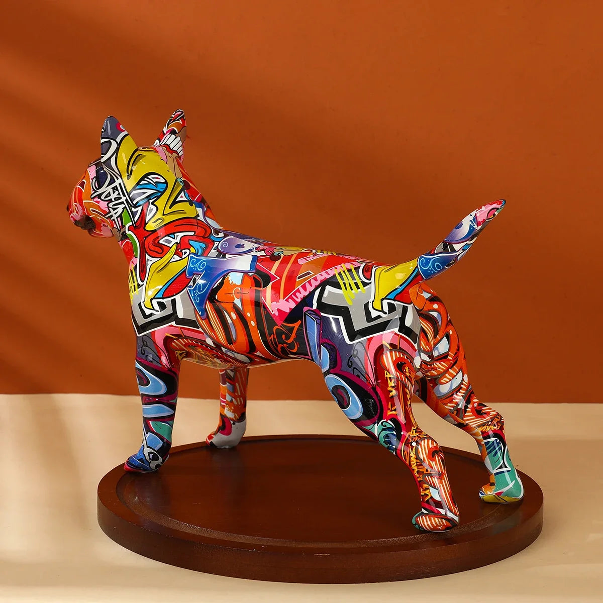 Colorful Bull Terrier Small Resin Pet Dog