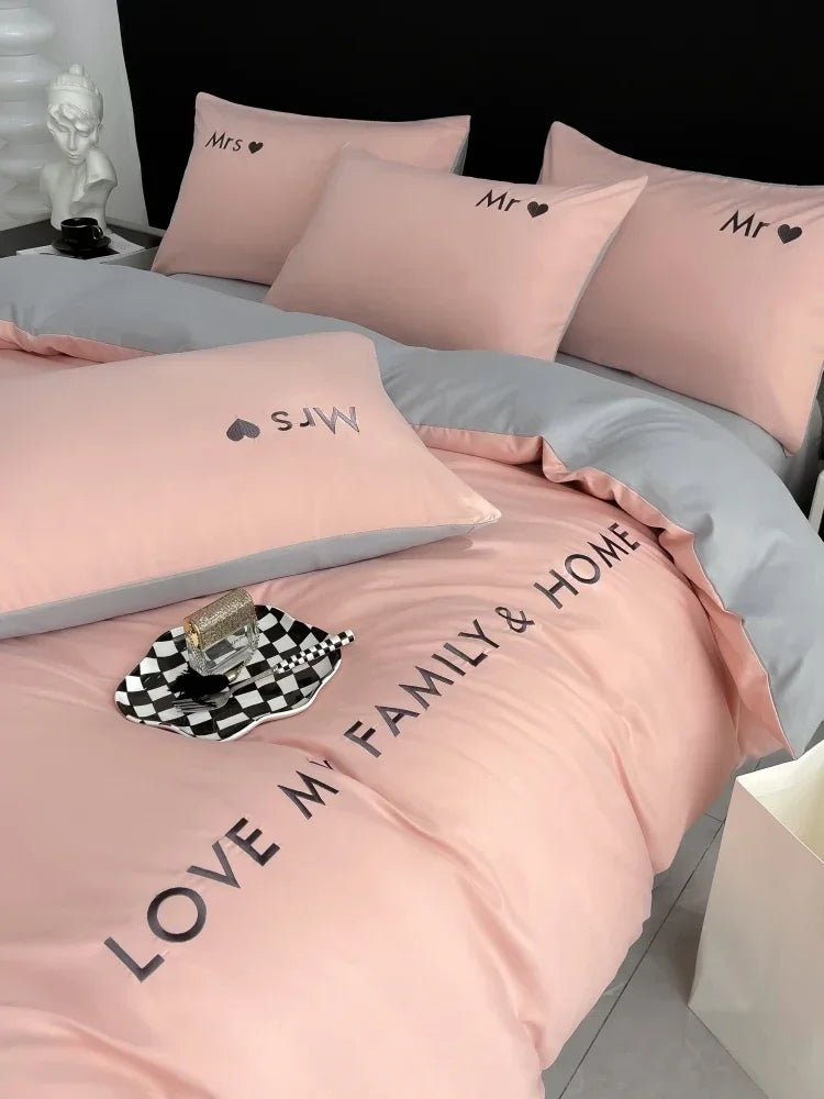 Nordic Luxury Egyptian Cotton Bedding Set King Queen Double Twin Size
