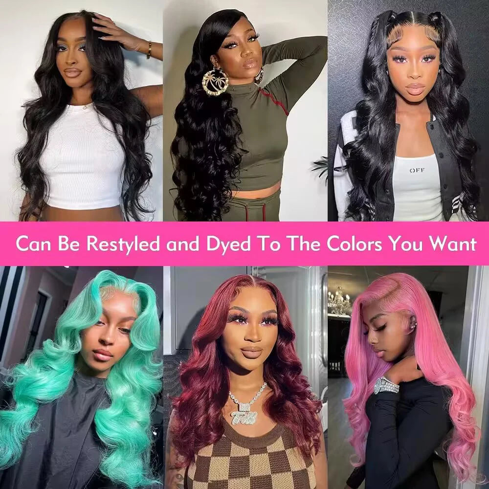13x4 Lace Front Human Hair Wig Brazilian Body Wave Glueless Natural Black