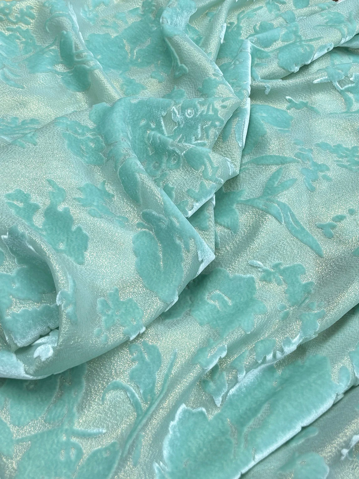 Flower Silk Velvet Silk Fabric Mulberry Burnt Flower Flocking Jacquard