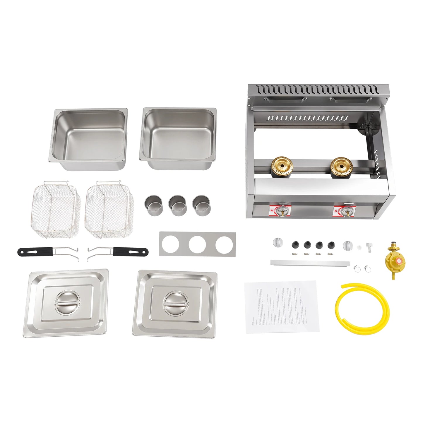 Dual Tank Commercial Gas Deep Fryer 6L Stainless Steel