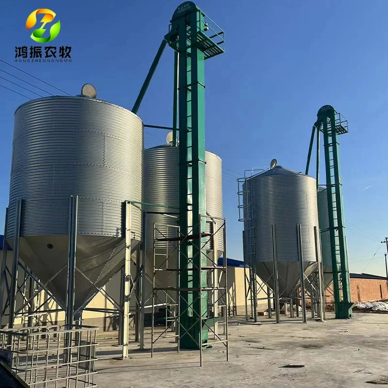 Custom Max 80T Hot-Dip Galvanized IoT-Enabled Grain Silo With 1 Year Warranty For Farm Use By ShanDongHONGZHEN