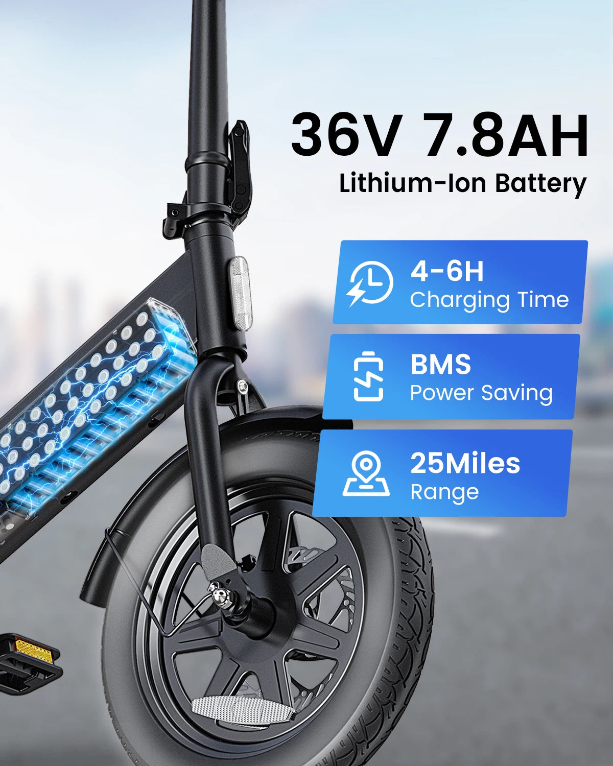 Electric Bicycle Peak 500W Motor 36V7.8AH Lithium Battery